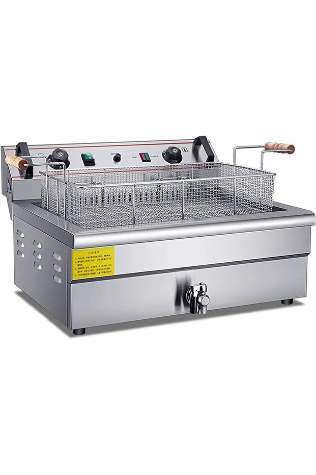 Large Capacity Electric Deep Fryer with Drain, Temperature Control And Temperature Limiter - 1