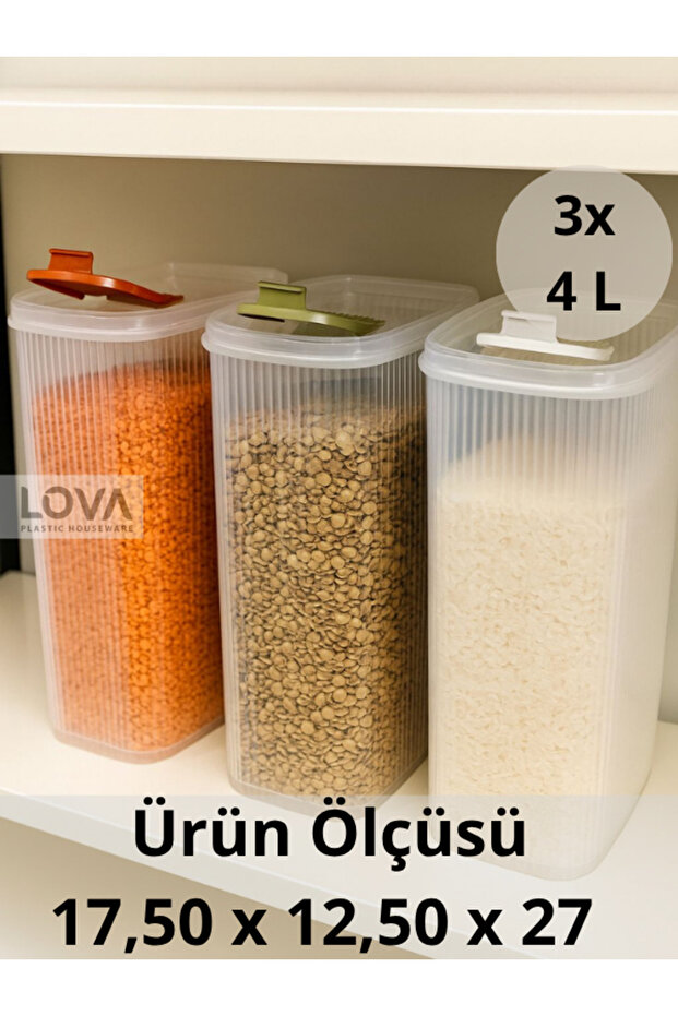 4 L Shell Kapaklı Erzak Kabı (3 Adet) - 2