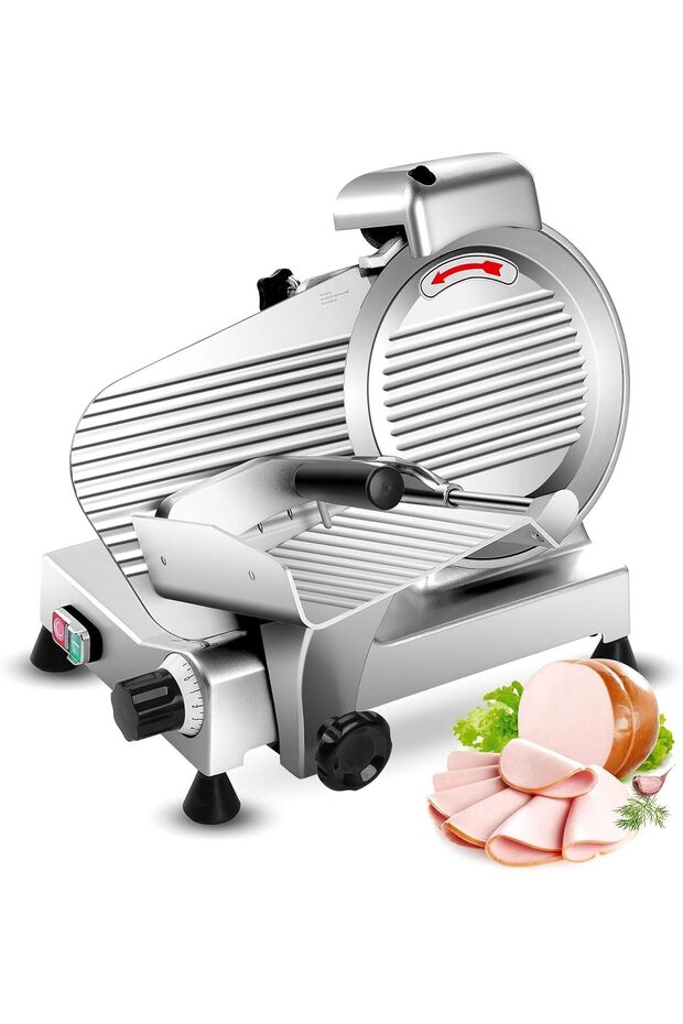 Meat slicer machine for home, deli slicer, 10 inch Commercial Meat Slicer, 240W Frozen Meat Cheese D