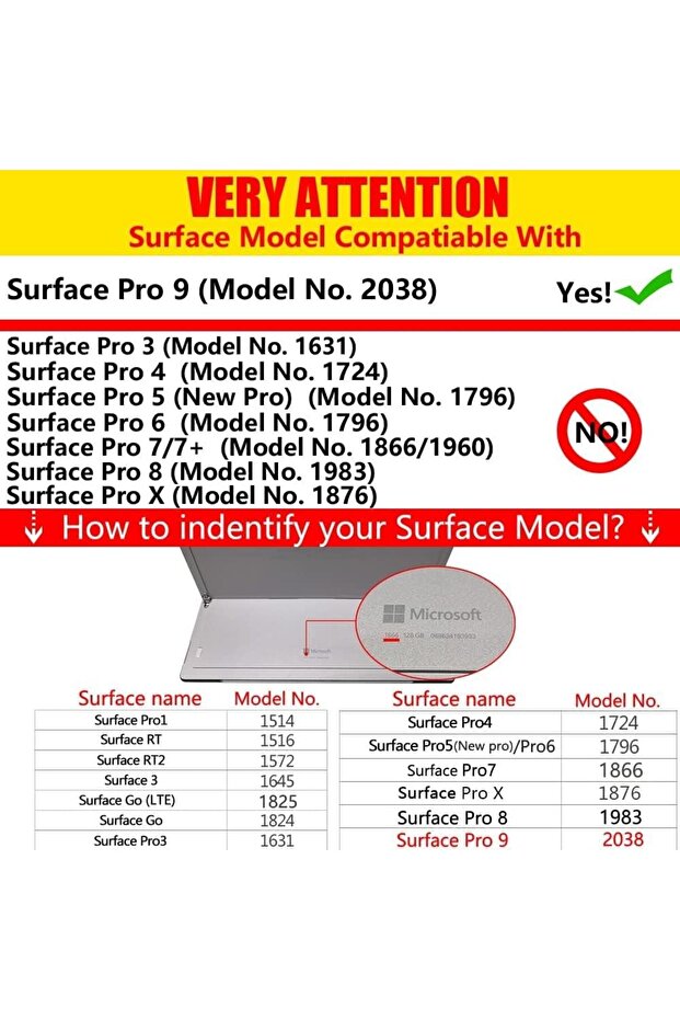 حافظة متوافقة مع Surface Pro 9 مع غلاف ناعم من مادة TPU متوافقة مع غطاء لوحة المفاتيح Signature… - 2
