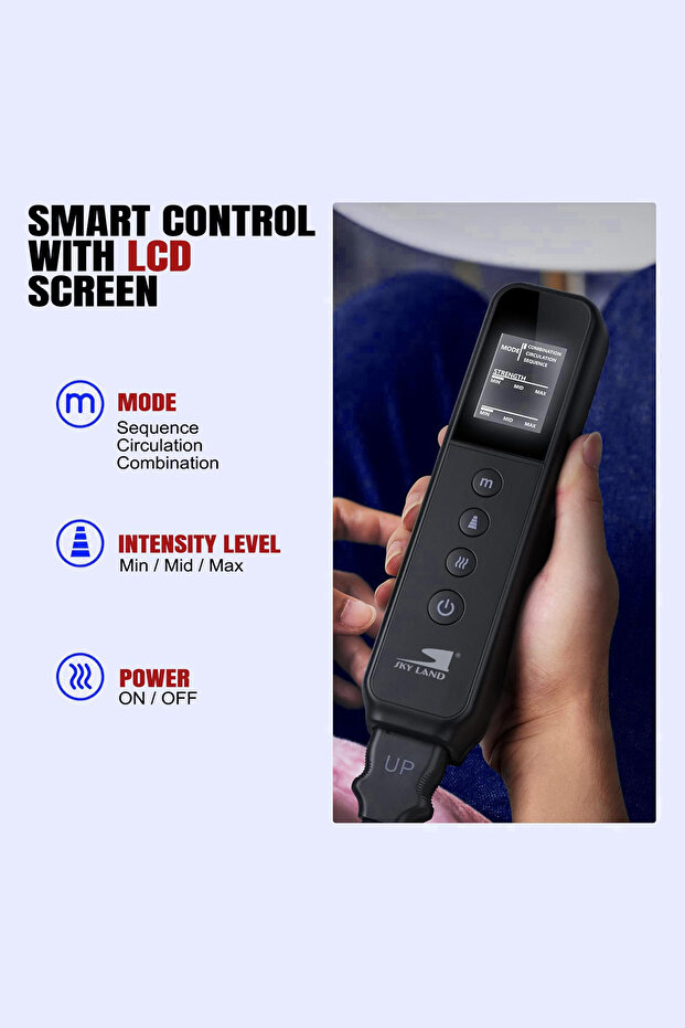 Air Compression Full Leg & Foot Massager with Heat EM-2197 3 Intensities, 3 Modes, 3 Heat Levels - 3