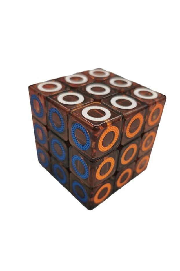 Rubik's Cube 3x3x3 Magic Cube with Colored Dots and Black Inserts, 60mm, VisionXXI - 1