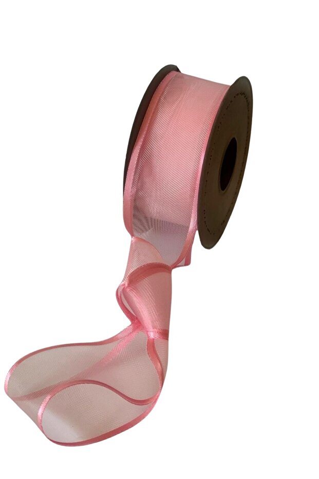 Baby Pink Chiffon Tulle Fabric Ribbon 4cm X 20m Gift Wrapping Henna Bridal Dowry Bundle Decoration Bow