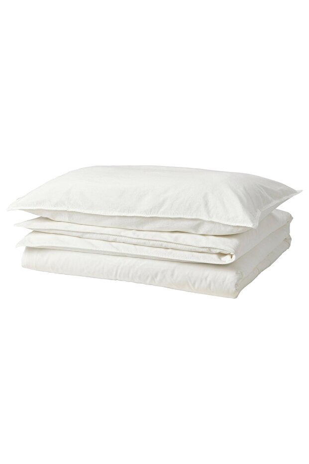 ÄNGSLILJA Duvet cover and pillowcase, white, 150 x 200/50 x 80 cm