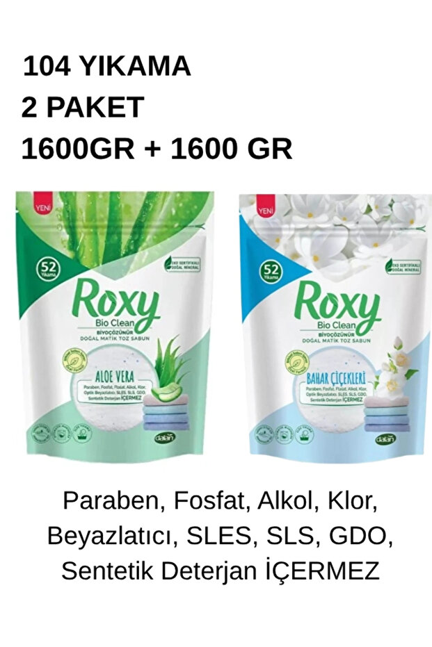 Roxy Toz Sabun Bahar Çiçekleri Ve Aloavera 2 X 1600 Gr - 1