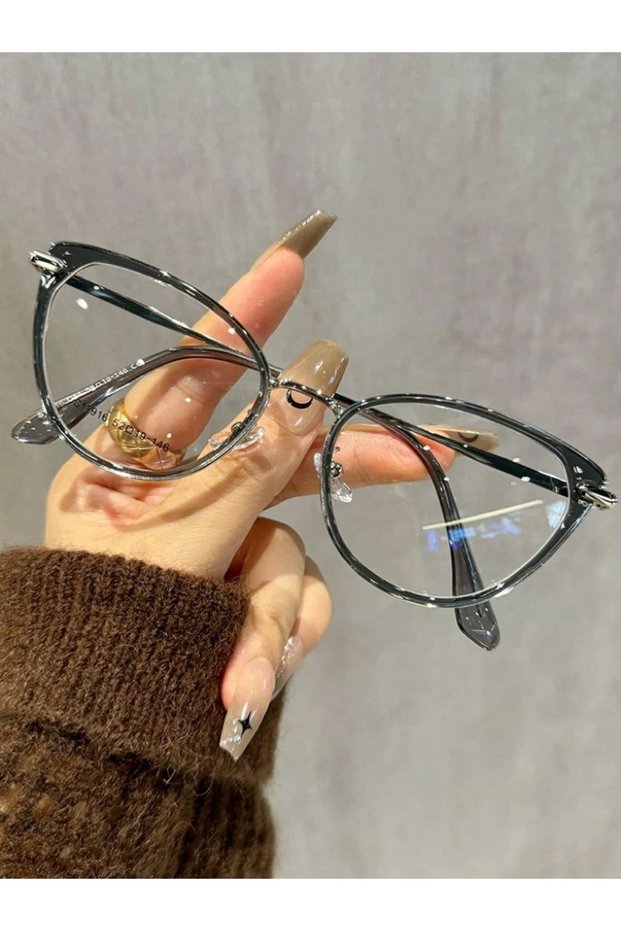 Niva Cat Eye 55 Ekartman Metal Transparent Women Men Unisex Blue Light Protection Screen Glasses Eyewear
