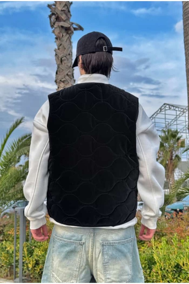 سترة مبطنة فاخرة منقوشة - 6