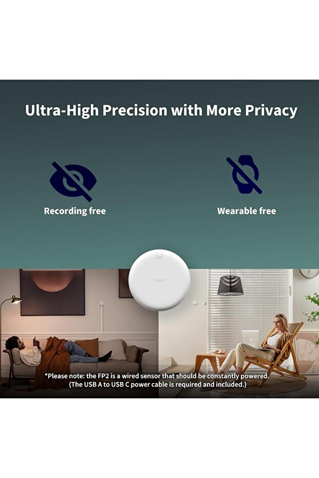 Presence Sensor FP2, mmWave Radar Wired Motion Sensor, Zone Positioning, Multi-Person & Fall D - 6