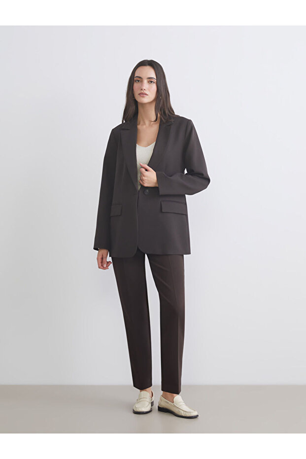 Krep Kadın Blazer Ceket - 2