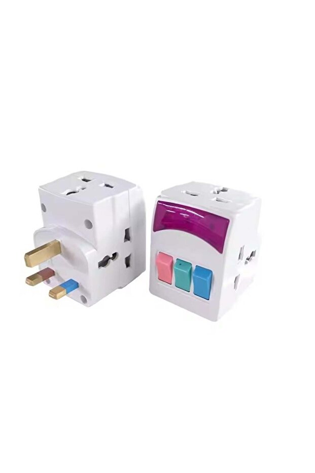Surge Protector AC 3 Pin 3 Way Multi Adaptor Fused Plug Adapter - 1