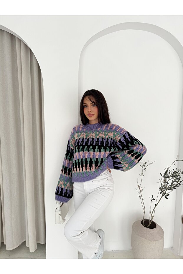 سترة تريكو منقوشة ذات ملمس ناعم - 8