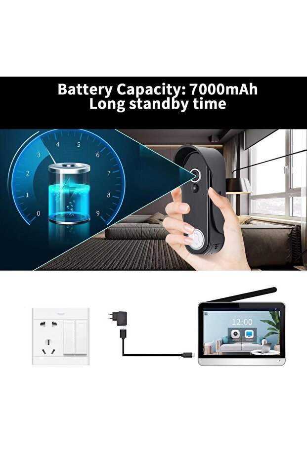 Wireless WiFi Video Doorbell – 2-Way Intercom, Night Vision, IPS Screen, TF Card, Low Power Use - 5