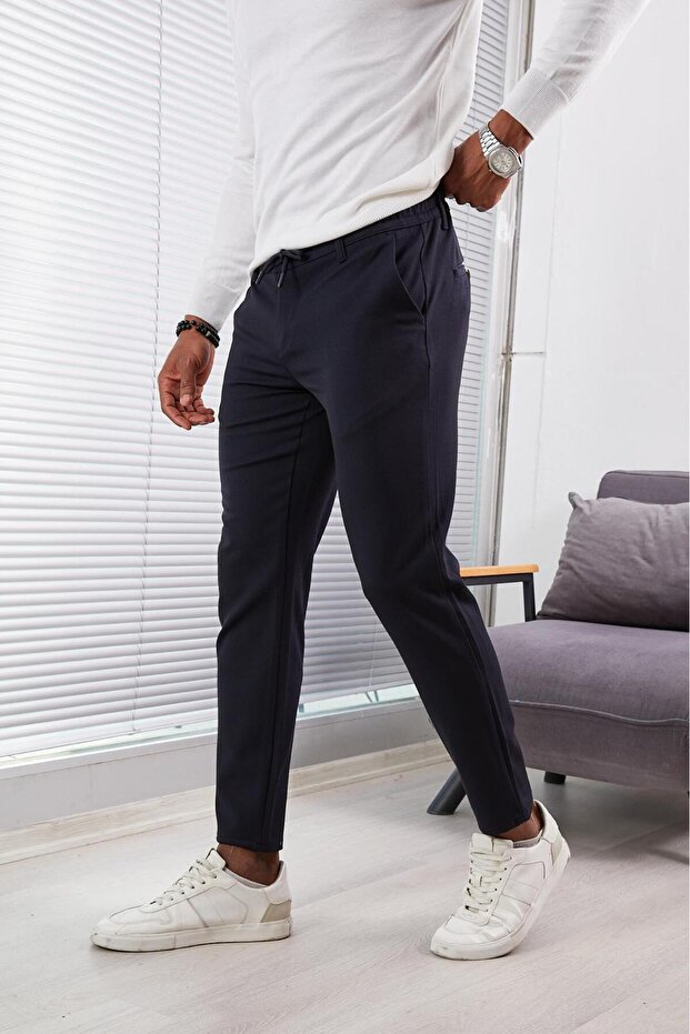 Men's Winter Jogger Pants Gabardine Fabric Comfortable and Thick Fabric Lycra Elastic Waist Comfortable and Stylish