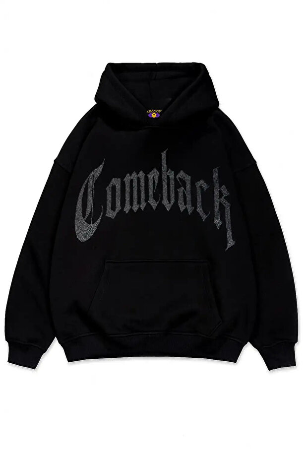 Comeback Stone Printed Oversize Unisex Hooded Sweatshirt