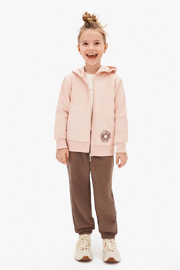 Girl's Tracksuit Set Powder-Brown 19501
