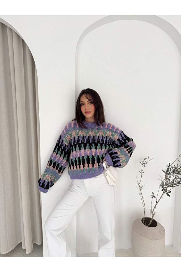 سترة تريكو منقوشة ذات ملمس ناعم - 5