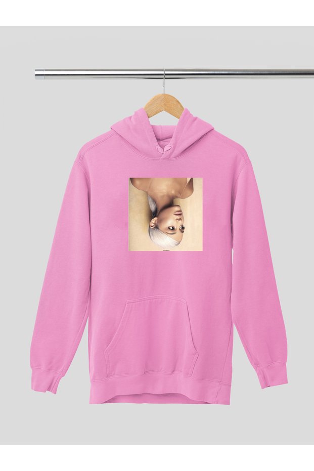 Ariana Grande Printed Cotton Long Sleeve Ribbed 3-Ply Hooded Sweatshirt