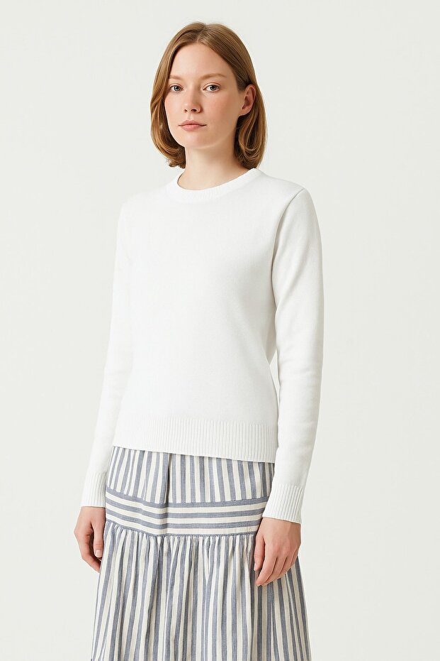 Bisiklet Yaka Oversize Triko KAZAK - 3