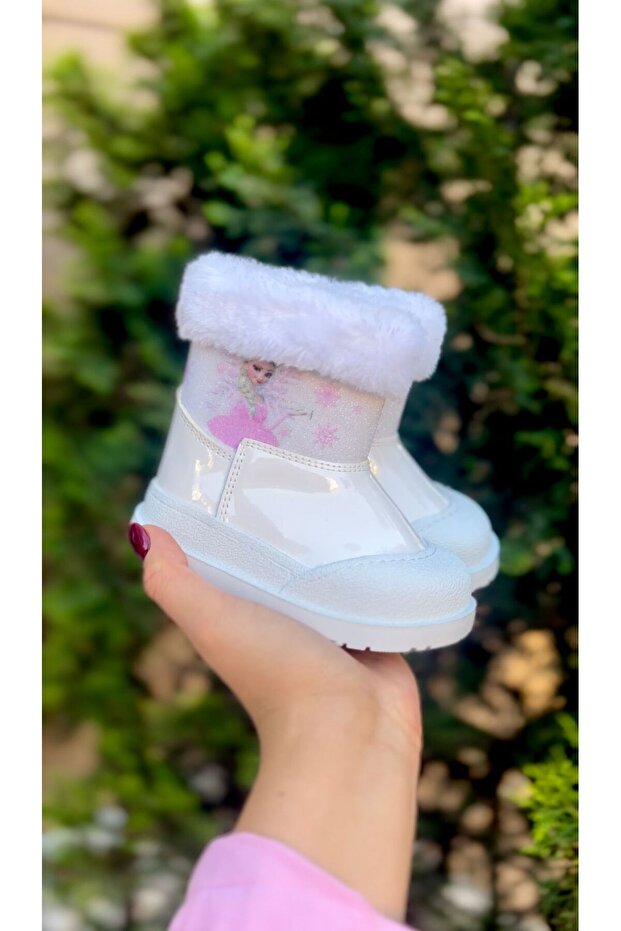 Kız Çocuk Fermuarlı Tüylü Kaydırmaz Taban Bot - 1