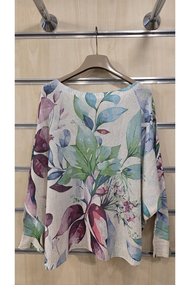 بلوزة مرسيريزد بنمط زهور مختلطة - 5