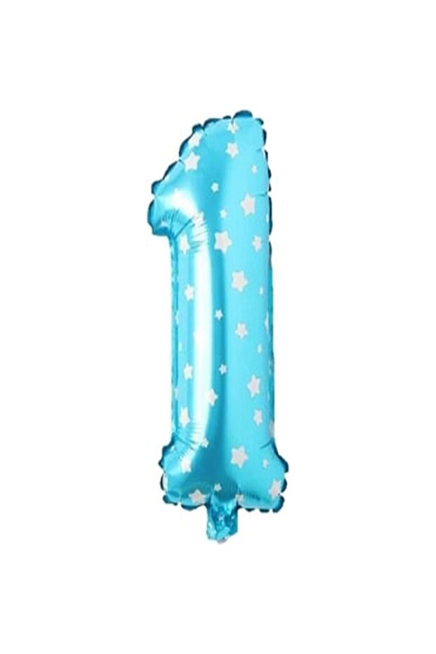 Dotted Blue Color Number Foil Balloon 40 cm - 1