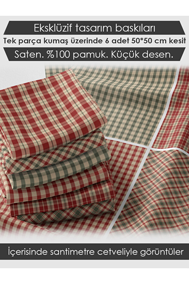 Set of 6 50x50 cm 100% Cotton Patchwork Fabric – For Sewing and Handicrafts