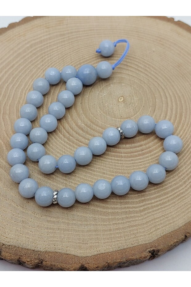 Angelite Stone 33-Piece Special Design Prayer Beads 8mm (3927)