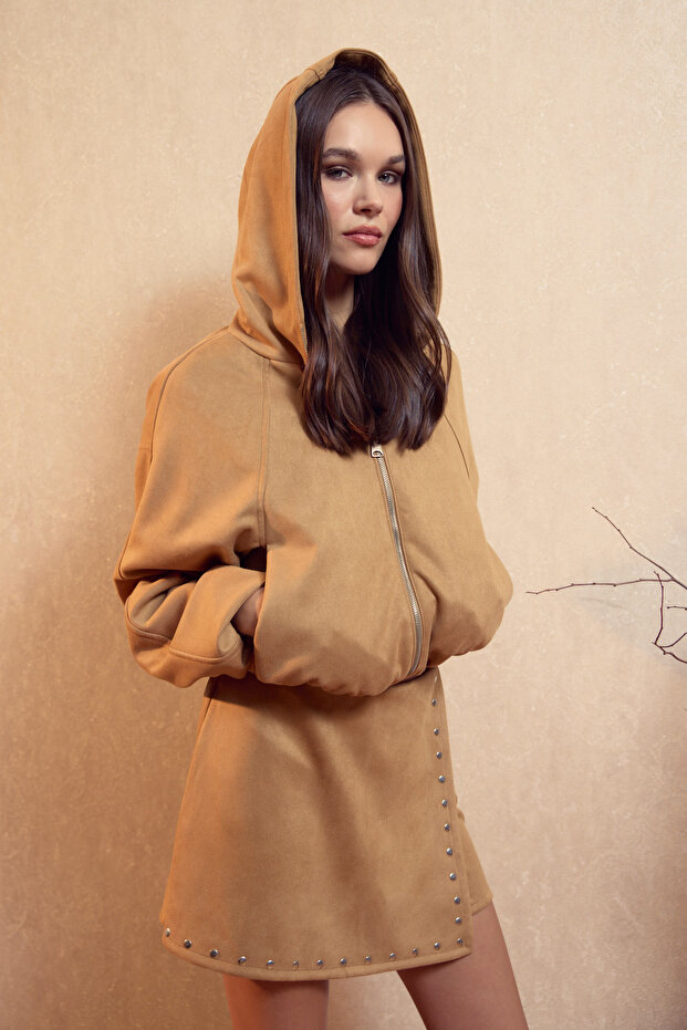 Süet Şort Etek - 3