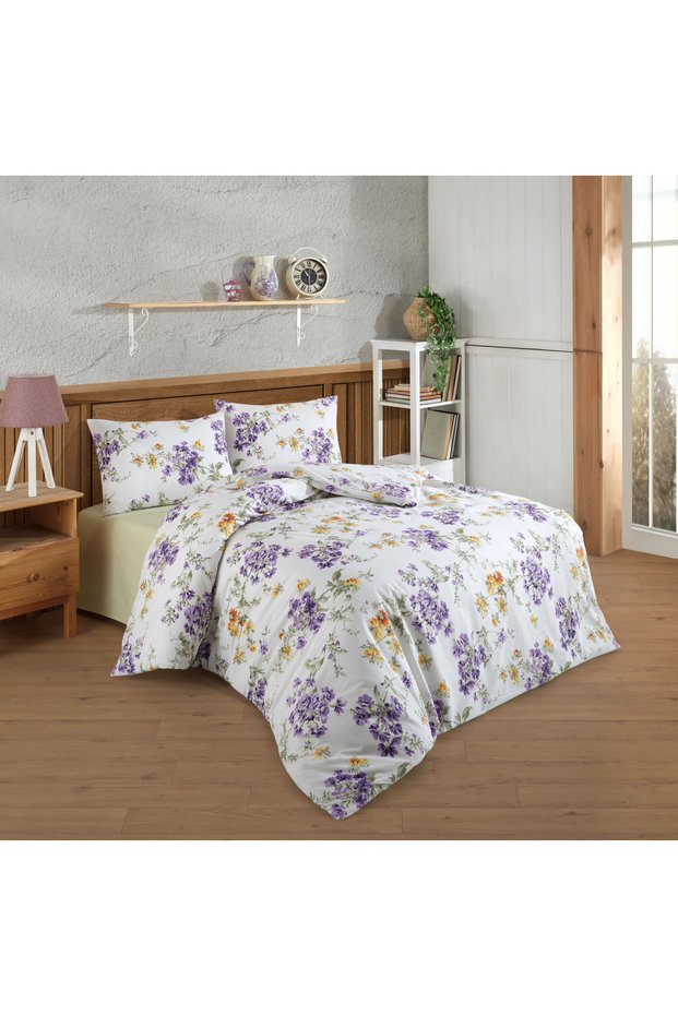 Kristal Ranforce Double Duvet Cover Set | 100% Cotton | 57 Tel | 4 Pieces | Luxury Box