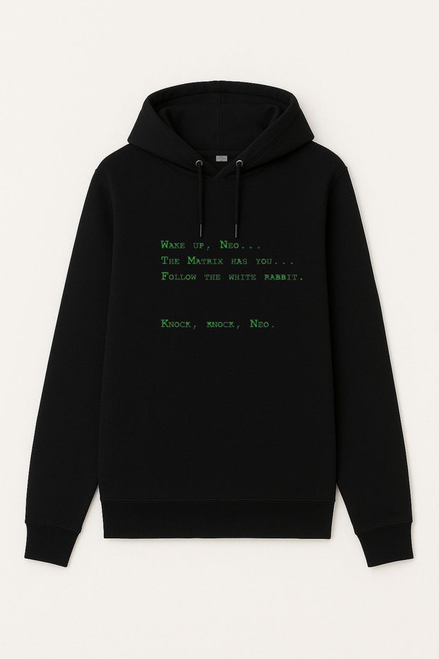 The Matrix Printed Adult Black Hooded Hoodie Sweatshirt Hoodie