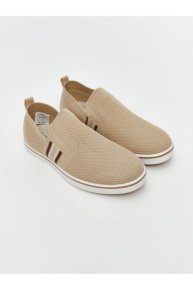 Beige Mesh Detailed Men's Sports Shoes