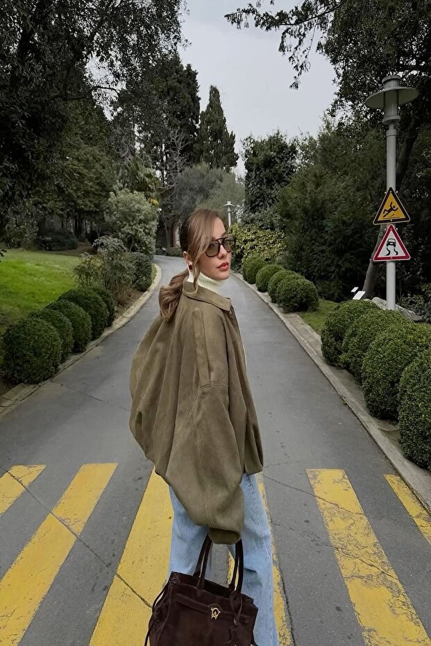 SÜET GÖRÜNÜMLÜ BOMBER CEKET - 4