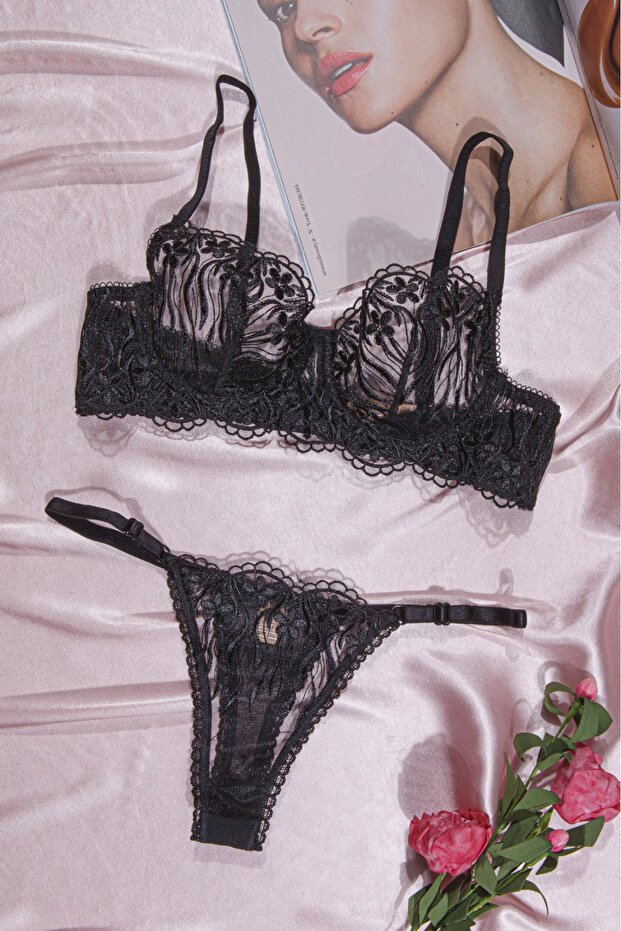 Women's Underwear Brode Lace Bra Set