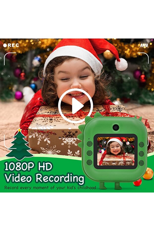 Children's camera with instant printing function, Vala® M2, dinosaur, 48 Mpx 1080P - 7