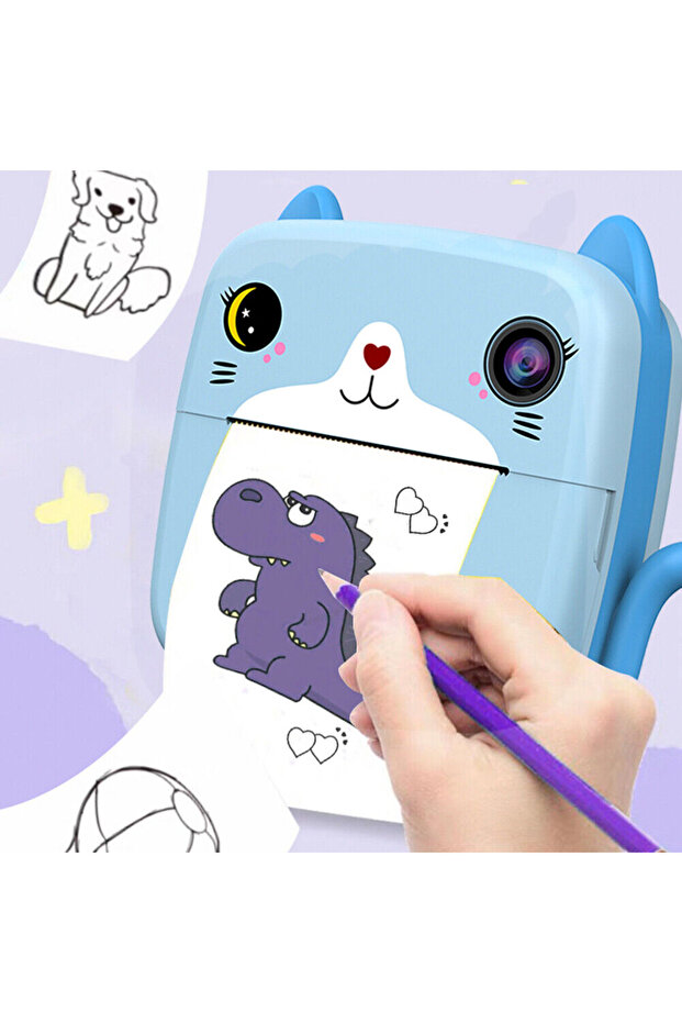 Children's camera with instant printing function, Vala® A21, Cat model, 50Mpx, Dual Camera, Selfie - 4