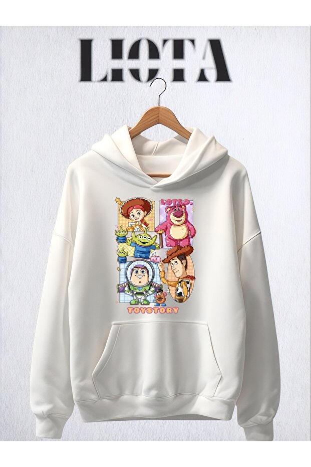 سويت شيرت قطني كبير الحجم مطبوع عليه Toy Story مكون من 3 خيوط