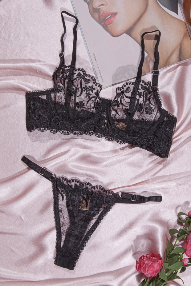 Women's Underwear Brode Lace Bra Set