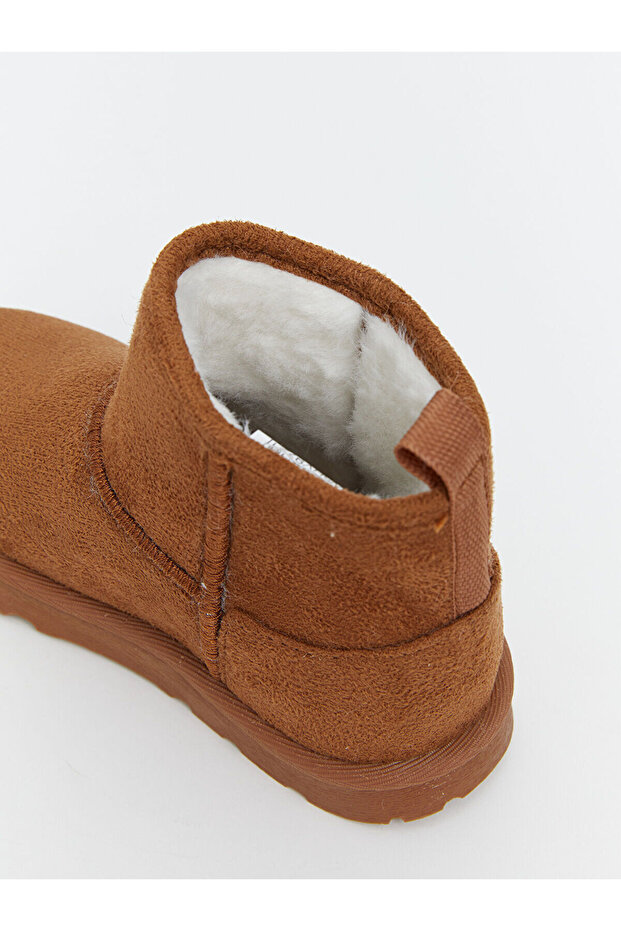 LCW STEPS Bej Süet Görünümlü Kız Bebek Ev Botu Panduf - 6