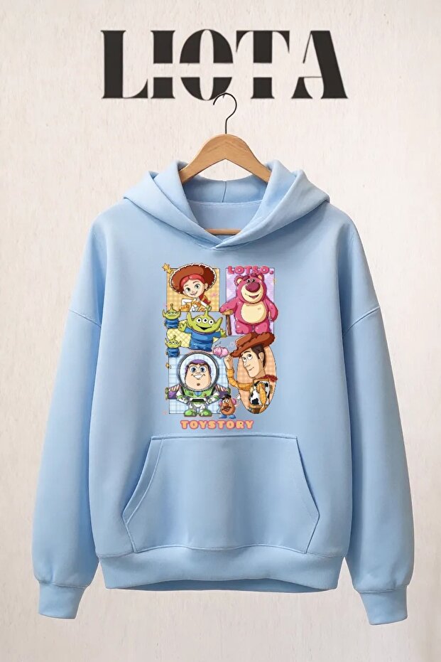 سويت شيرت قطني كبير الحجم مطبوع عليه Toy Story مكون من 3 خيوط