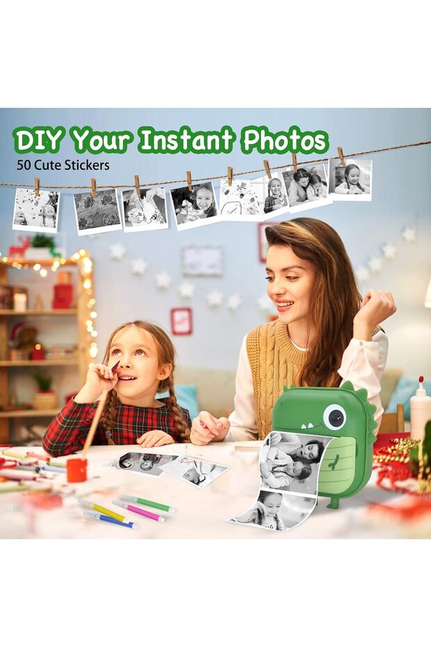 Children's camera with instant printing function, Vala® M2, dinosaur, 48 Mpx 1080P - 5