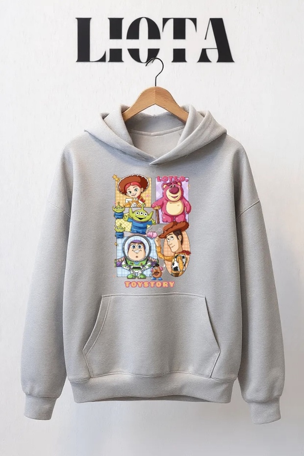 سويت شيرت قطني كبير الحجم مطبوع عليه Toy Story مكون من 3 خيوط