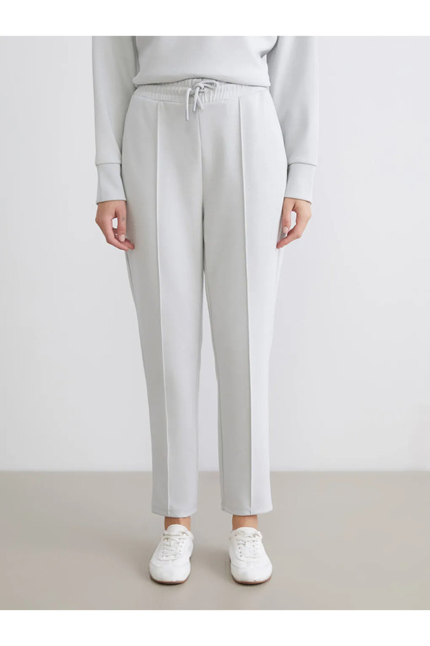 Lcw Vision Gray Women's Sweatpants with Elastic Waist
