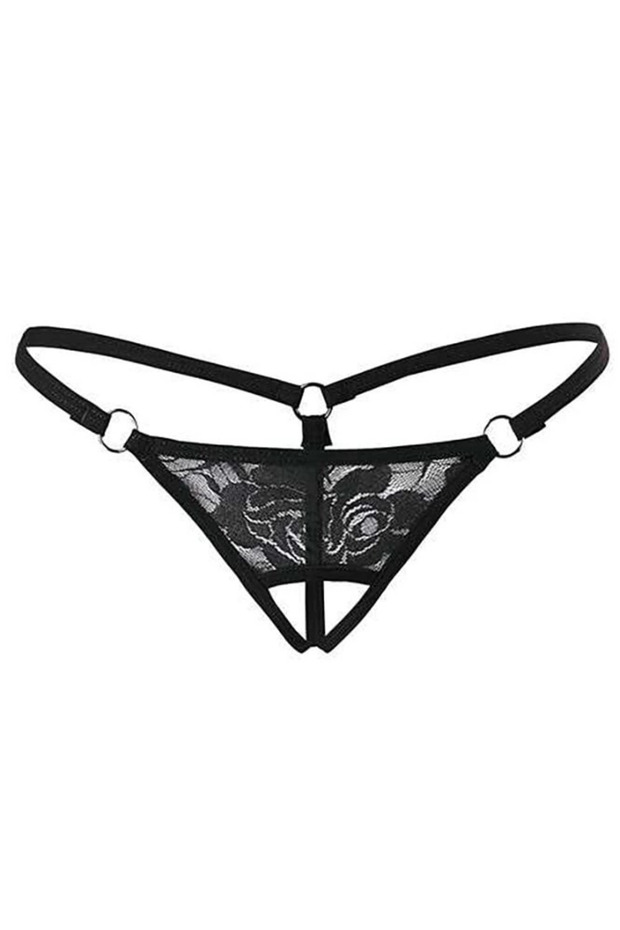 Dantela neagră Special Zone Open G-String TM1167