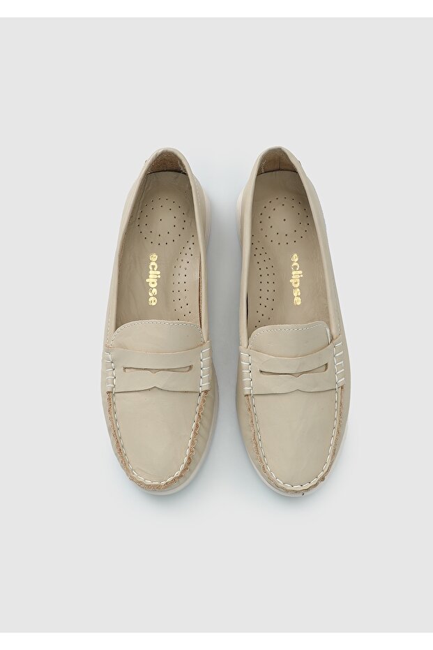 Pantofi de damă din piele bej - 5