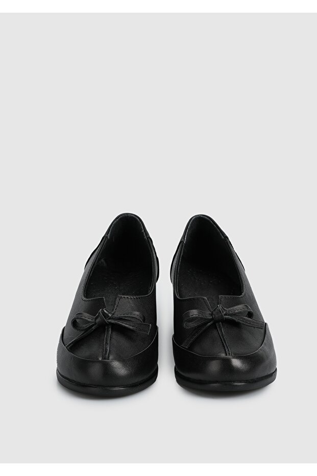 Siyah Deri Kadın Ayakkabı - 3