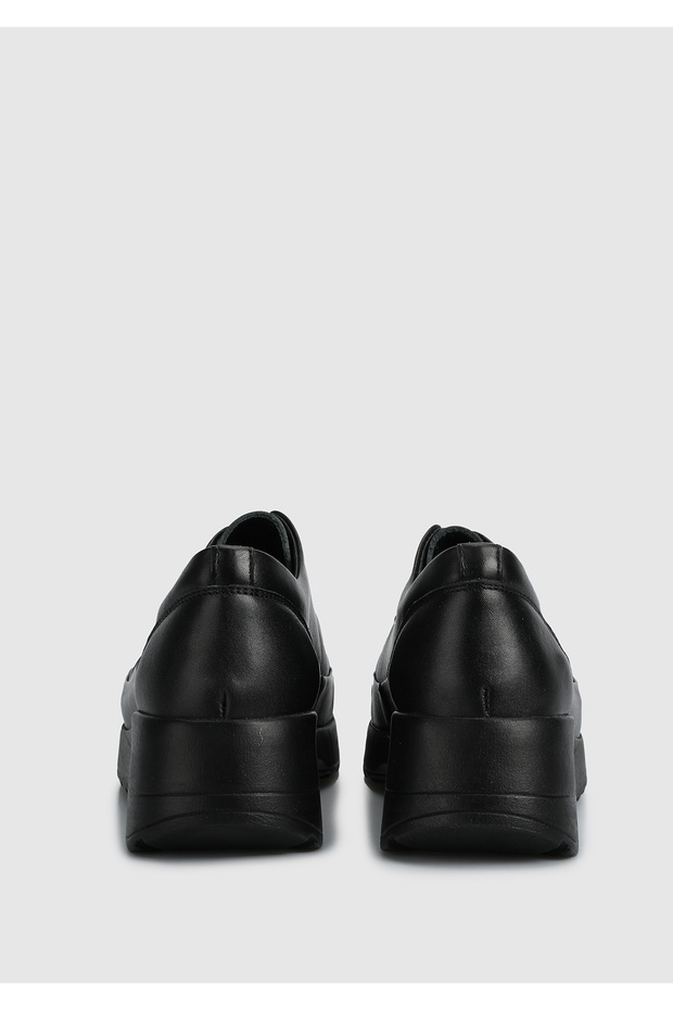 Siyah Deri Kadın Ayakkabı - 4