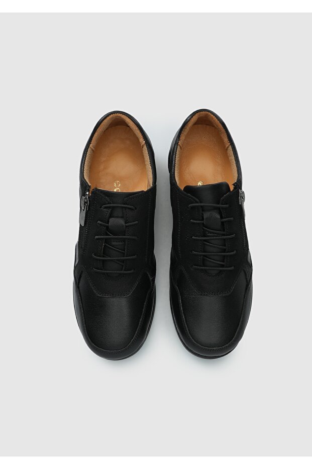 Siyah Deri Kadın Ayakkabı - 5