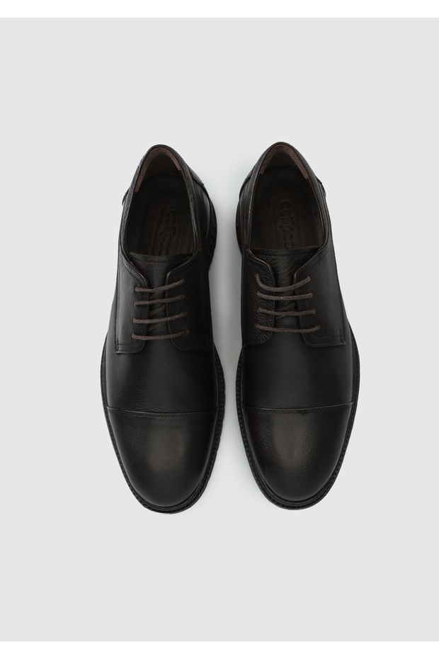 Brown Leather Men's Shoes - 5