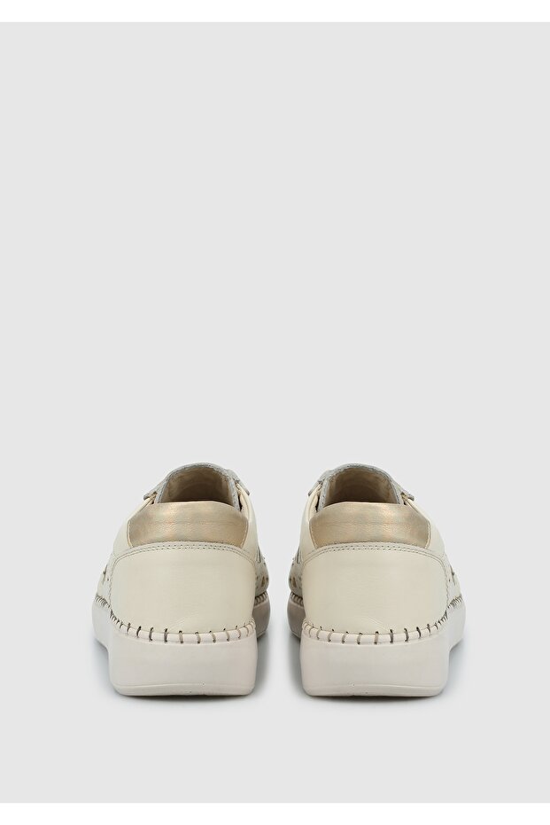 Bej Deri Kadın Ayakkabı - 4