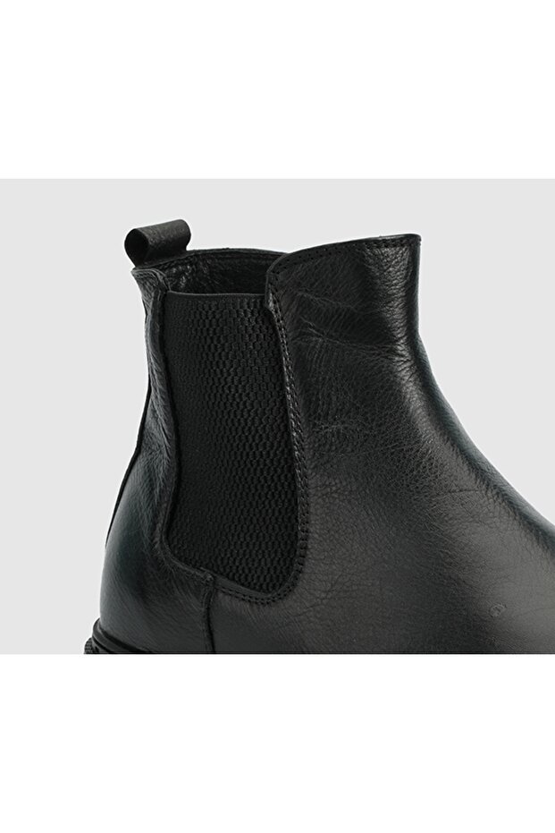 Siyah Deri Erkek Bot - 5